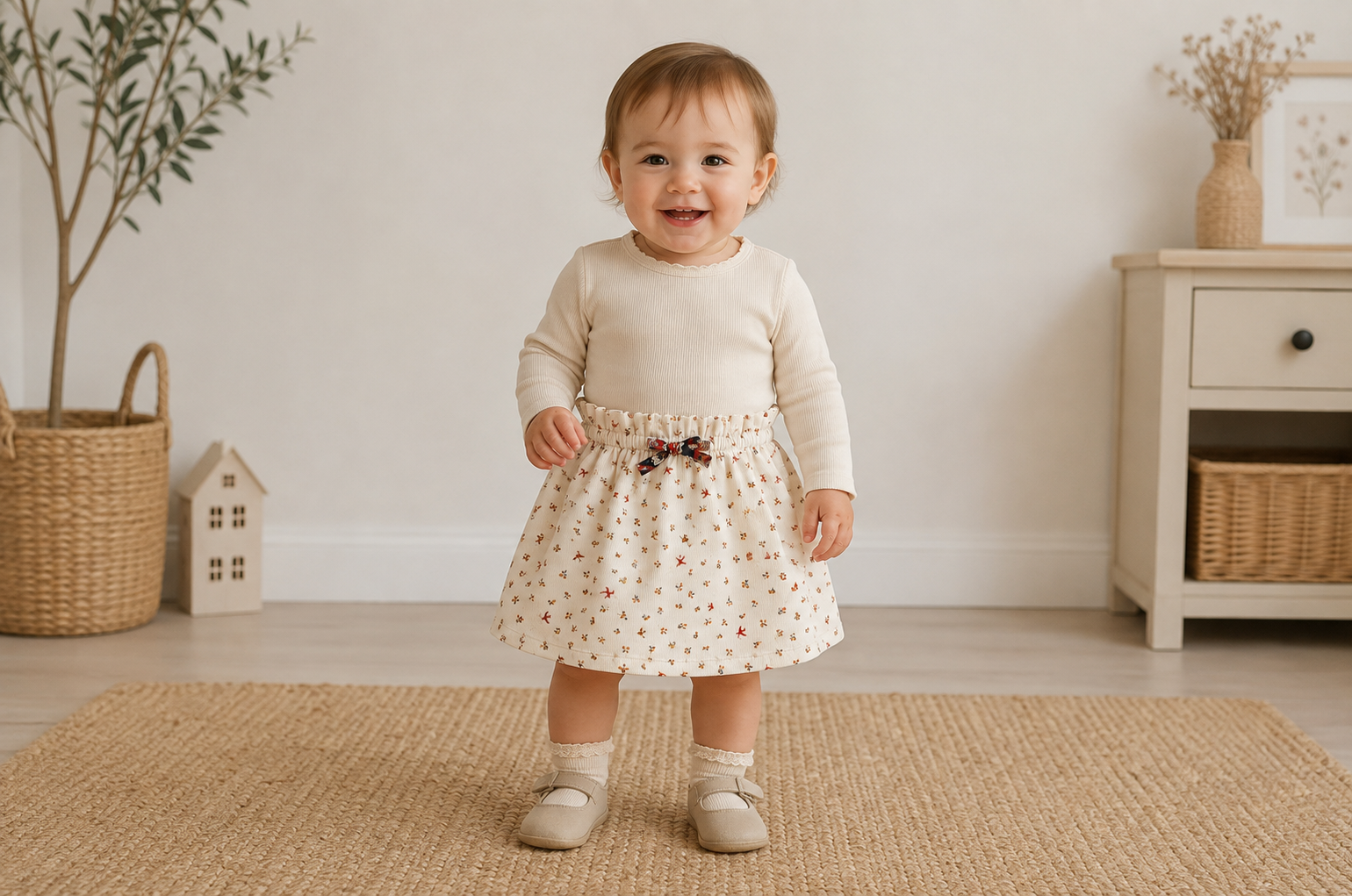 Jupe enfant velours milleraies